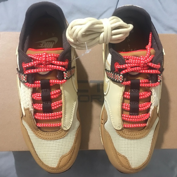 Nike Air Max 1 Travis Scott Cactus Jack Wheat Lemon Drop Mens Size 4.5 - Picture 13 of 16